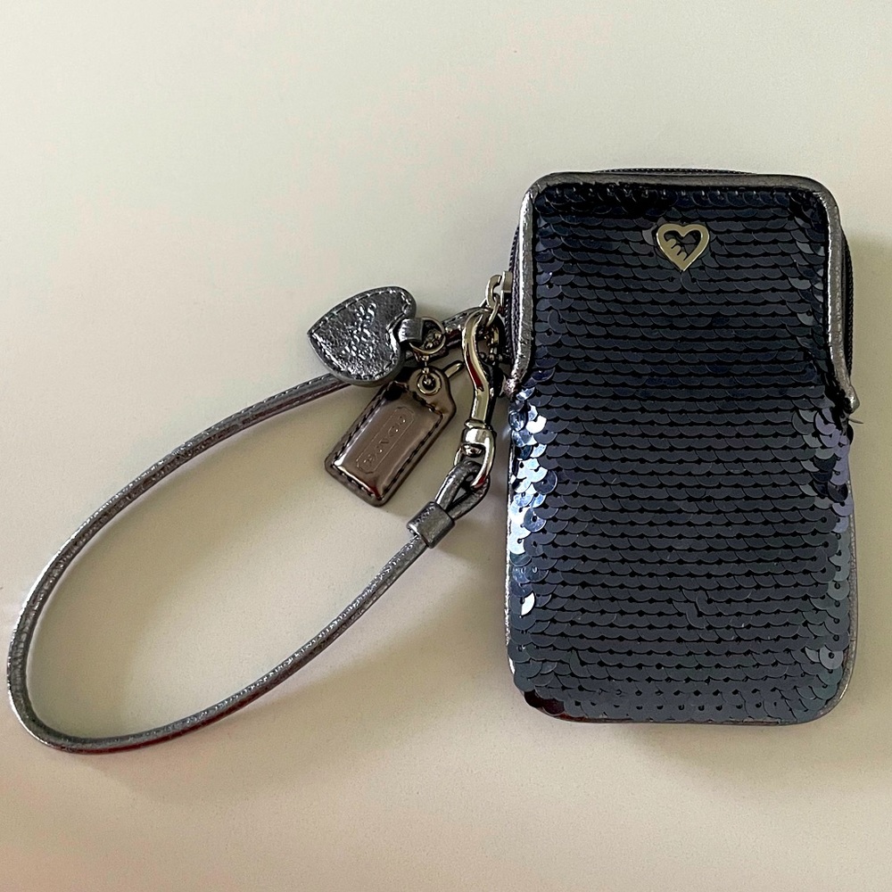 Coach sequin wristlet